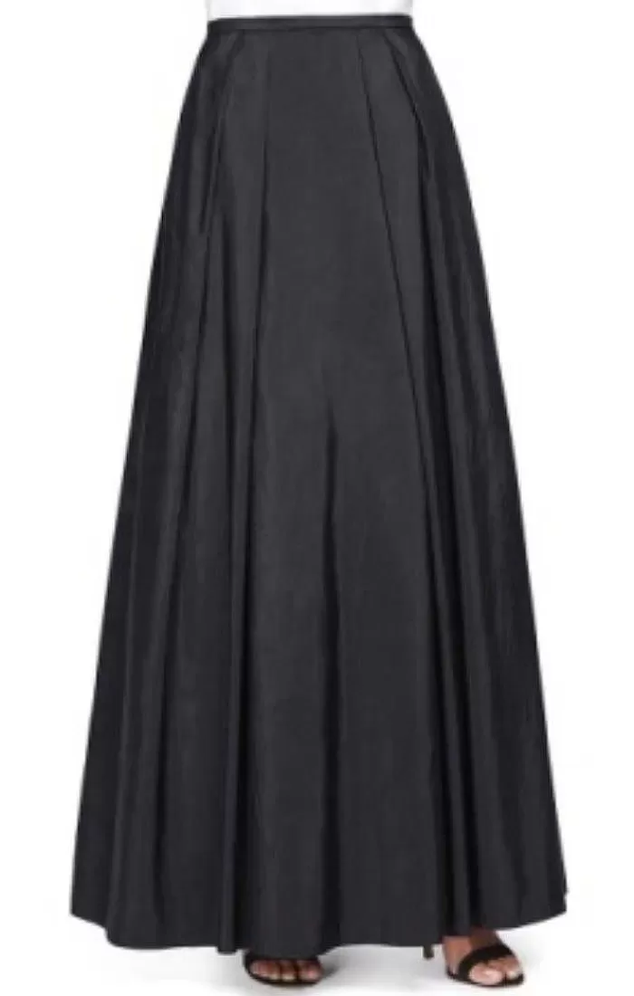 Fashion Alex Evenings Long Full Taffeta Skirt Black