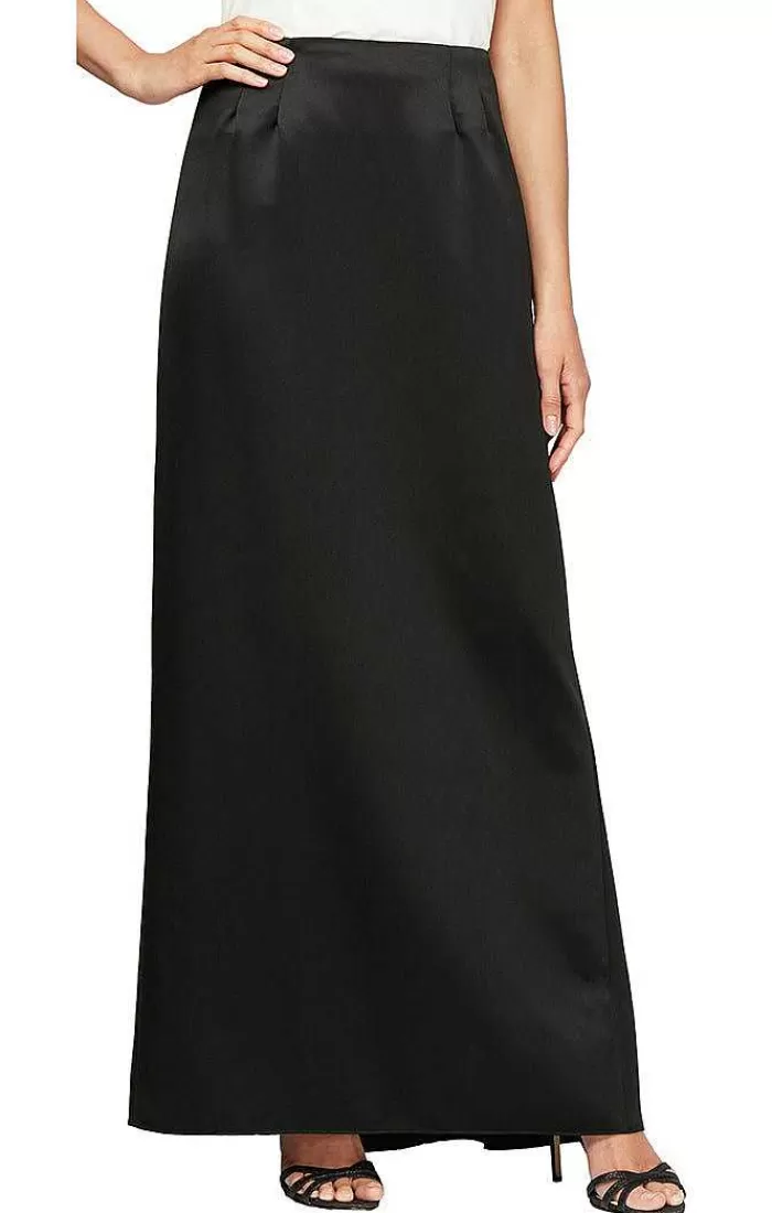 Flash Sale Alex Evenings Long Satin Skirt With Fishtail Back Detail Black