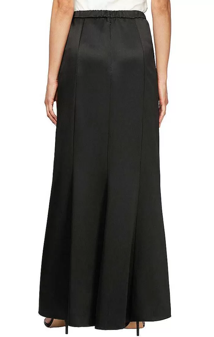 Flash Sale Alex Evenings Long Satin Skirt With Fishtail Back Detail Black