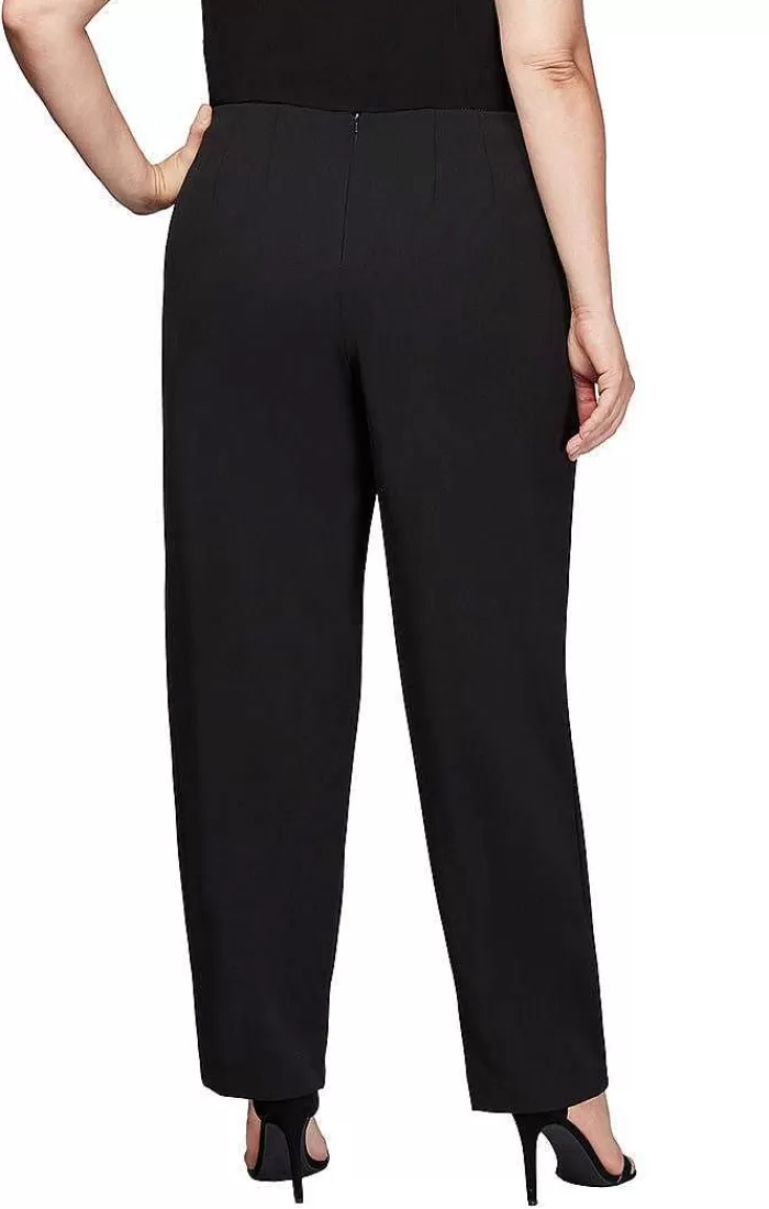 Outlet Alex Evenings Plus Crepe Slim Leg Pant Black