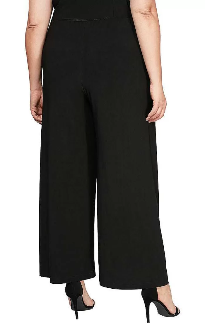 Hot Alex Evenings Plus Matte Jersey Straight Leg Long Pant Black | Dark Navy