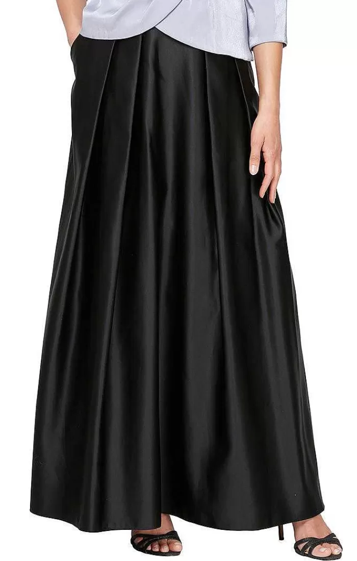 Cheap Alex Evenings Satin Ballgown Skirt With Pockets And Inverted Pleat Detail Dark Navy | Black