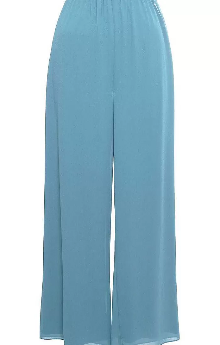 Best Sale Alex Evenings Straight Leg Chiffon Pant Hydrangea | Vintage Teal | Shell Pink | Wedgewood