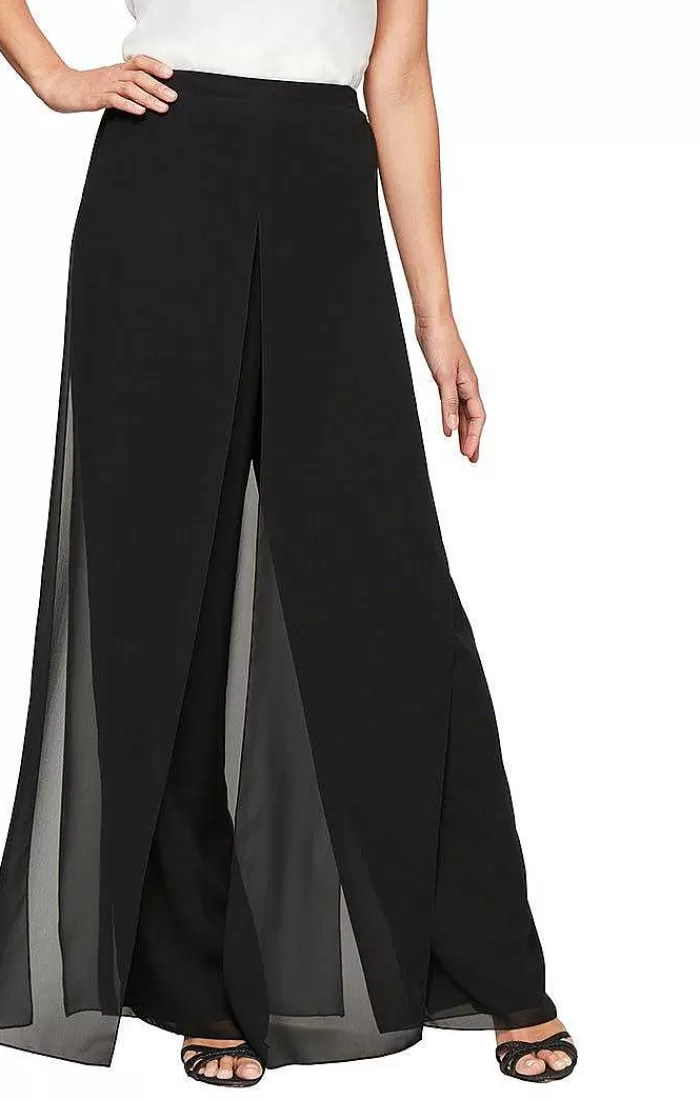 Cheap Alex Evenings Wide Leg Chiffon Carwash Pant Black