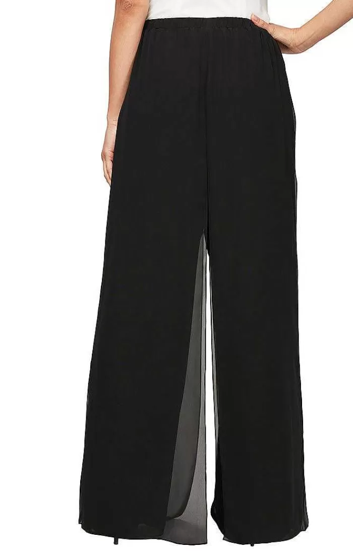 Cheap Alex Evenings Wide Leg Chiffon Carwash Pant Black